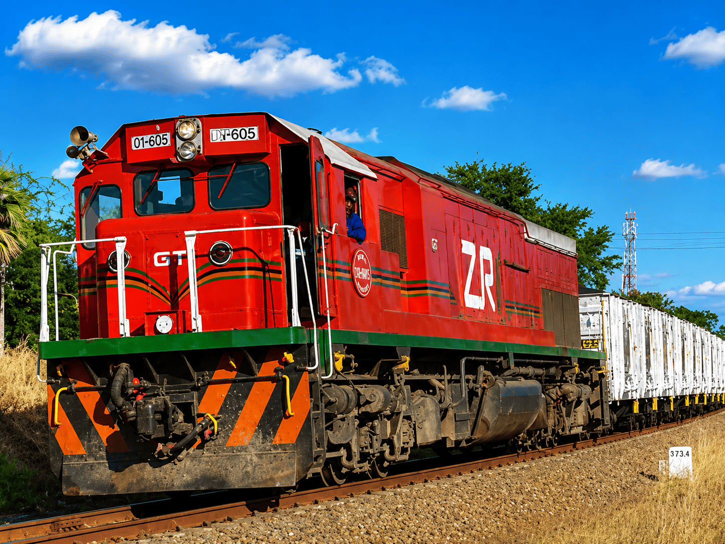 Freight train on a regional rail line